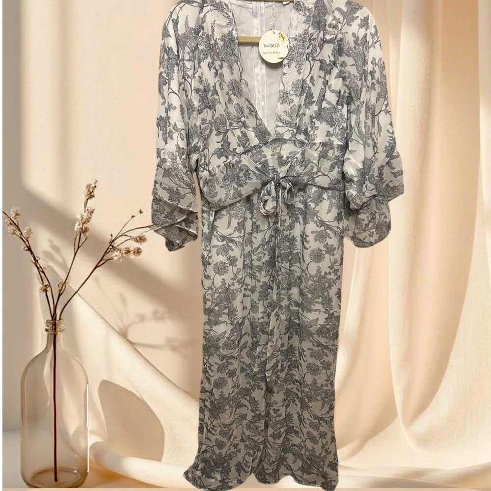POL Elegant Floral Organza Maxi Dress Boho Elegance - Picture 10 of 11